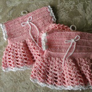 Potholders Crochet Dress Mini Microwave Set of 2 New Handcrafted BOGO Free